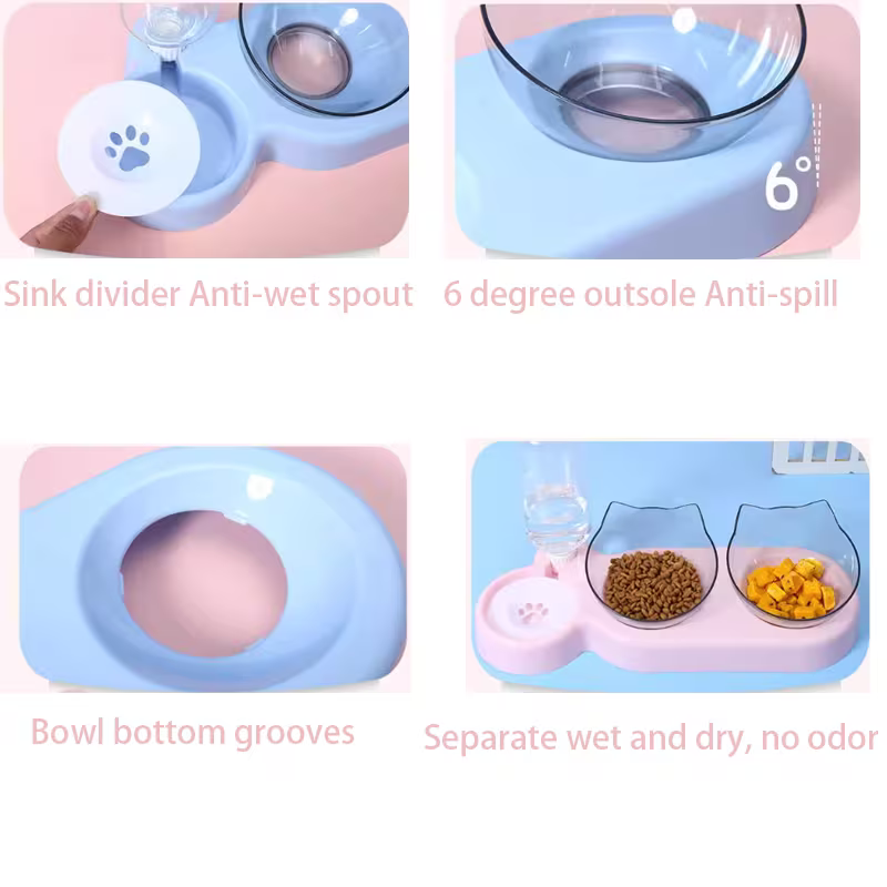 3-In-1 Cat Food And Water Bowl Set