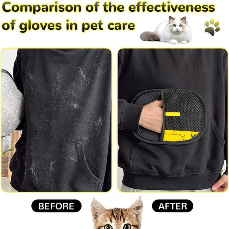 Double-Sided Pet Grooming & Hair Remover Gloves