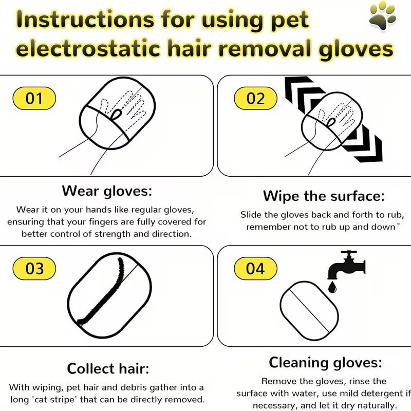 Double-Sided Pet Grooming & Hair Remover Gloves