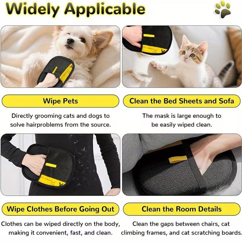 Double-Sided Pet Grooming & Hair Remover Gloves