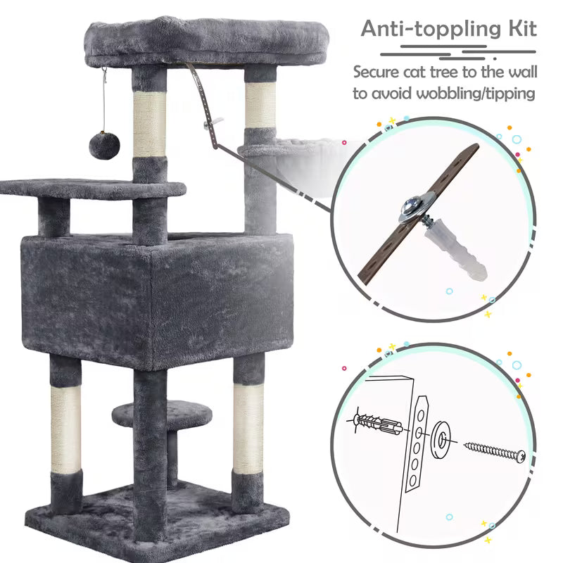 Multilevel Cat Tree Big Plush Cat Condo