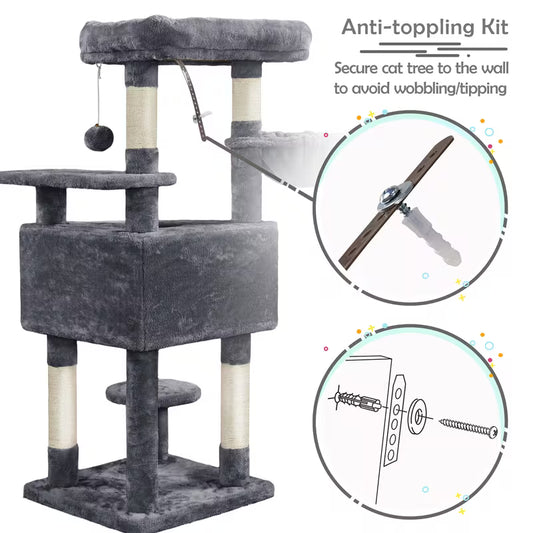 Multilevel Cat Tree Big Plush Cat Condo