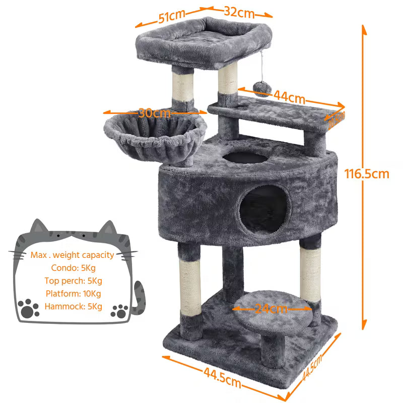 Multilevel Cat Tree Big Plush Cat Condo